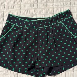 Forever 21 Black Shorts with Green Polka Dots
